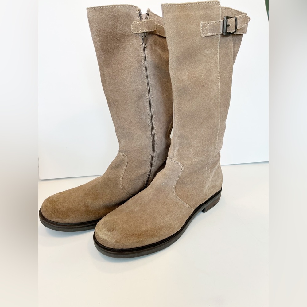 Lands' End Tan Suede Tall Boots Size 7